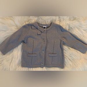 Janie and Jack - Baby girl shimmer fabric cardigan (Size 3-6m)